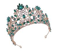 VICASKY 1 Pièce diadème de mariée diadèmes de mariage pour la mariée couronne de princesse perruque bandeau bijoux de tête couronnes de reconstitution historique pour femmes Vert
