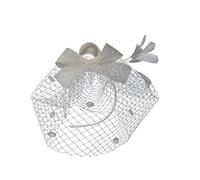 VICASKY 1 Pièce Fleur de tête de maille accessoires de mariée mariages coiffure décorations rougir Headswear féminins Clip à cheveux de fête bande de cheveux bandeau de fête la plume Beige