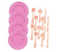 VICASKY 1 set de vaisselle miniature pour maison de poupée - Vaisselle partielle de poupée avec grandes assiettes, fourchettes pour décoration miniature et maisons de jouets - Couleurs et formes