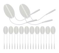 VICASKY 10 pièces Accessoires de massage ovales en silicone blanc pour électrostimulateur et soins corporels flexibles et durables