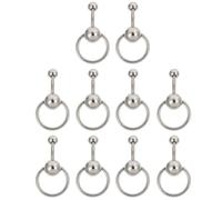 VICASKY 10 Pièces Anneau de Nombril en Titane et Acier Argenté, Bijou de Piercing Corporel Solide et Pratique, Style Unique pour Amateurs de Piercing en Photographie de Rue et Danse