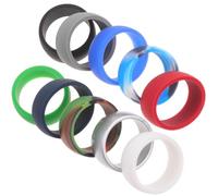VICASKY 10 Pièces Anneau en Silicone pour Sport, Design Simple | Silicone, Forme Ergonomique, Limite les Marques au Doigt, Usage Activités, Style Discret et Léger