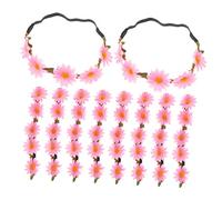 VICASKY 10 Pièces Bandeau De Fleurs Artificielles Bandeaux Couronne De Tournesol Bandeau Marguerite Pour Femme Guirlande De Marguerite Couronne De Cheveux De Marguerite Être Rose En Tissu