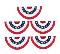 VICASKY 10 Pièces Banderole Fanion Drapeau Américain Plissé Décoration Extérieur Intérieur pour Fête Independence Day