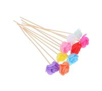 VICASKY 10 pièces Bâtonnets de Diffusion Fleuris Décoratifs Accessoires de Diffuseur de Rotin Remplaçables pour Maison Chambre et Bureau Tiges Parfumées Colorées pour Ambiance Naturelle