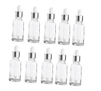 VICASKY 10 Pièces Bouteilles Pipette Transparentes pour Rechargeables et Pratiques Anneau Argenté et Embout