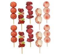 VICASKY 10 Pièces Brochettes Factices pour Barbecue en PVC Solide, Éducatif pour Garçon et Filles, Ensemble Cuisine pour Jouer la Dinette, Accessoire Photo Alimentaire, Décoration