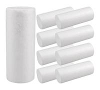 VICASKY 10 Pièces Cylindres en Mousse Décoratifs pour Noël, Lot DIY Blanc