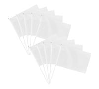 VICASKY 10 Pièces Diy Handheld Race Conducting Flags With PP Poles Blank Signal Flags For Sports Referee And Cheerleading Durable And Practical Hand Shaking