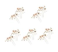 VICASKY 10 Pièces Élégantes Épingles à Cheveux Forme de Fourche U Dorée avec Fleurs pour Mariage et Fête Accessoires et Solides et Filles