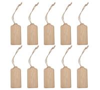 VICASKY 10 Pièces Étiquettes de Plantes en Bois Beige Réutilisables avec Espace D’écriture Ample et Design Suspendu Polyvalent pour Projets Scolaires et Balcon