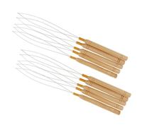 VICASKY 10 Pièces Extension De Cheveux Aiguille à Boucle Avec Manche Bois Pour Enfile-extension De Cheveux Et Crochet