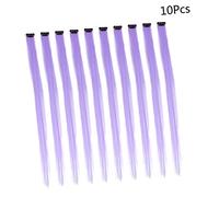 VICASKY 10 Pièces Extensions Cheveux Synthétiques Résistantes Chaleur Mèches Lisses Gris Clipsables et Filles Personnalisables sans