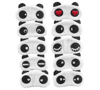 VICASKY 10 pièces Masque de Sommeil Garçon Fille Peluche Panda Doux et Ajustable Protège les Yeux pour Voyage Sieste et