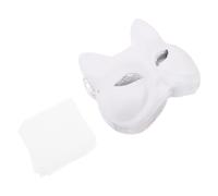 VICASKY 10 pièces Masque Renard Blanc à Peindre DIY avec Résille Oculaire Lot de Masques Papier à Décorer pour Cosplay Halloween pour Création Artistique