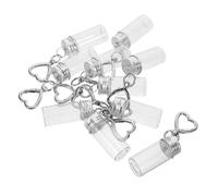 VICASKY 10 Pièces Mini Bouteilles avec Couvercles Porte Clés DIY pour Bricolage Flacons Transparents pour pour Voyage Décoration de Fête et de Mariage Lot