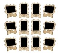 VICASKY 10 Pièces Mini Tableau Noir en Bois de Buis Léger avec Support pour Écrire Noms et Décoration, pour Mini Menus et Panneaux de Mariage