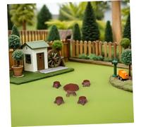 VICASKY 10 Pièces Miniature Landscape Resin Table and Chairs Set Fairy Garden Accessories Micro Outdoor Dollhouse Furniture Compact Decorative Ornaments for Craft and Home Decor