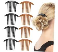 VICASKY 10 Pièces Peignes Latéraux Acrylique Formes Croissant Dents Accessoires Élégants pour Cheveux Femmes Noirs et Café pour et Chignons