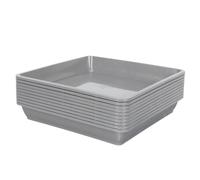 VICASKY 10 Pièces Plateau Carré pour Plante Bac Plastique Étanche avec Base Antidérapante Cuvette de Récupération Eau pour Pots de Fleur Intérieur et Balcon Supports de Plantes Polyvalents