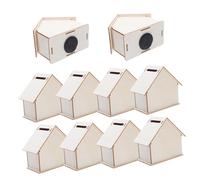 VICASKY 10 Pièces Tirelire Bois DIY pour Garçon Fille Maison à Peindre Pot à à Décorer Artisanat Manuel pour Créativité