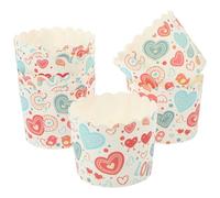VICASKY 100 Caissettes à Cupcakes en Papier Résistant Haute Température, Taille Moyenne Cœur, 100 Pièces Jetables Antiadhésives pour Pâtisserie, Accessoires la Cuisine, Moules à Cupcakes