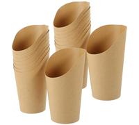 VICASKY 100 Gobelets en Papier Kraft pour Snacks et Charcuterie, Boîtes à Goûter Jetables Multifonctions, Supports à Frites 100 Pcs, Usage Quotidien, Légers et Pratiques pour Fêtes