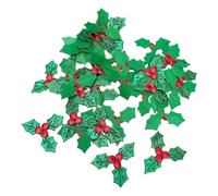 VICASKY 100 Pièces Accessoires Feuilles en Tissu Vert pour Noël DIY, Lot | Art Textile Délicat, Éclat Raffiné, Usage Réfrigérateur et Bricolage, Ornement Décoratif Saisonnier