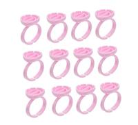 VICASKY 100 pièces Bague Pigment pour Maquillage Cils Anneau Porte Pigment Portable et Outil Pratique pour Extension de Cils et Tatouage Semi-permanent Rose