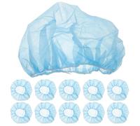 VICASKY 100 pièces Bonnet Bouffant Jetable Respirant Non-tissé Filet Cheveux Élastique pour de la Santé Restauration et Hôtellerie Couvre-chef Usage Unique Bleu