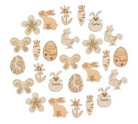 VICASKY 100 Pièces Découpes Bois Non pour Pâques Formes de Lapin Œufs pour Bricolage Diy pour Peinture et Décoration des Garçon Fille