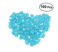 VICASKY 100 pièces Galets Luminophores Bleus Cailloux Décoratifs Phosphorescents pour Aquarium Jardin Extérieur