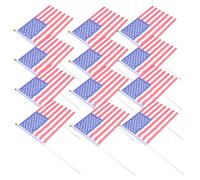 VICASKY 100 Pièces Lot de Mini Drapeaux Américains Bâtonnet Creux et Décoration Patriotique pour Célébrations et Accueil des Vétérans