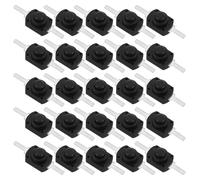 VICASKY 100 Pièces Mini Interrupteur à Bouton-poussoir Auto-verrouillant pour Lampe de Poche Interrupteur LED Auto-bloquant Noir Plat pour Réparation et Montage DIY