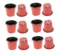 VICASKY 100 Pièces Pots de Fleurs Plastique Respirant pour et Plantes Bassin Marron Drainage Antiracines pour Jardin Intérieur et Extérieur