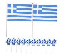 VICASKY 100pièces Drapeau Grec à Main Miniature Drapeaux Nationaux Pour Décorations De Fête à Thème Drapeaux Portables