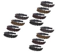 VICASKY 12 Pièces Bandeau Cheveux Tressés avec Postiche Naturel Noir et Marron Accessoire de Coiffure et Filles Fêtes et Usage Quotidien