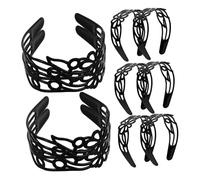 VICASKY 12 Pièces Bandeaux Large Noir à Motif Floral Creux Accessoires Rétro Plastique Confortables Style Vintage Chic pour Fêtes et Usage