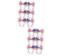 VICASKY 12 Pièces Bandeaux Satin Chic Nœud pour Garçon Fille Rouge Décoration Fête Nationale Independence Day