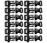 VICASKY 12 Pièces Boucle de Survie d'urgence à Dégagement Rapide avec | Plastique, Diamètre Intérieur Standard 20mm, Usage Bricolage Paracorde, Remplacement de Sangle pour Camping