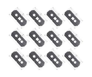 VICASKY 12 Pièces Cassette Audio Vierge Enregistrable 30 en Plastique | Réutilisable, Reproduction Claire, Lecture Répétée et Mode Lent, pour Dictée et Apprentissage Linguistique