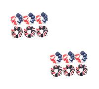 VICASKY 12 Pièces Élastiques Cheveux Drapeau National Tissu Accessoires Cheveux Femme Tête Queue de Cheval Style Aléatoire et Usa Tenue Quotidienne Mode