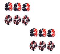 VICASKY 12 Pièces Élastiques Cheveux Drapeau National Tissu Bandeaux Extensibles et Résistants Accessoires Coiffure Mode et Filles