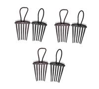 VICASKY 12 Pièces Peigne Queue de Cheval Volumisant Accessoire Simple Style Fontaine Épingle Insert pour Coiffure Noir et Café Maintien et