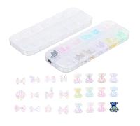 VICASKY 120 Pièces Breloques Pour Ongles Motifs Acryliques En Forme De Petites Créatures Et Nœuds Pour Nail Art