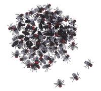 VICASKY 120 pièces Fausses Mouches Plastique Réalistes Mini Insectes Simulés pour Blagues Décoration Halloween et Farces pour Fête Avril