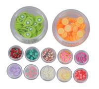 VICASKY 12Pcs Morceaux de Fruits en Argile Polymère pour Manucure DIY Décorations Colorées pour Ongles Accessoires de Nail Art et Solide