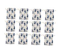 VICASKY 12pièces Sachets à Cordon Lin Créatifs Lot De Pochettes Rangement Cadeaux Festival Imprimé Baleine Sacs De Rangement Bijoux Sundries Avec Cordon Serrage
