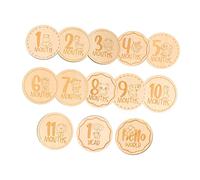 VICASKY 13pièces Cartes Bois Pour Motifs Animaux Étiquettes Décoratives Mensuelles Né Fournitures Photo Pour Maison