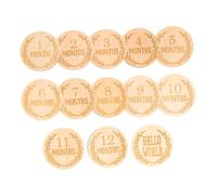 VICASKY 13pièces Disques Bois Ronds Pour Garçon Fille Cartes De Croissance Épi De Blé Accessoires De Puériculture Né